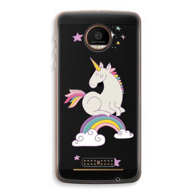 Regenboog eenhoorn: Motorola Moto Z Force Transparant Hoesje