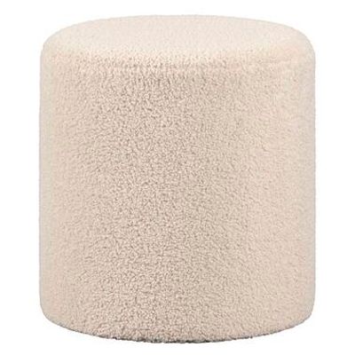 Hocker Wenen - Teddy zand - 40xØ37 cm - Leen Bakker