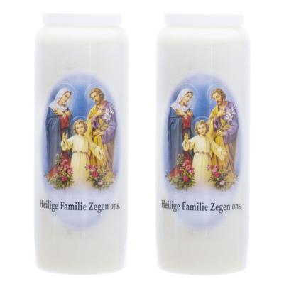 Candles Grafkaars - 2x - wit - 6 x 18 cm - 9 dagen - Noveenkaars - Gedenkkaars - Graflicht