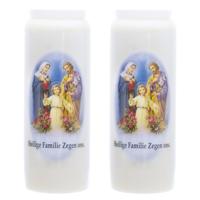Candles Grafkaars - 2x - wit - 6 x 18 cm - 9 dagen - Noveenkaars - Gedenkkaars - Graflicht