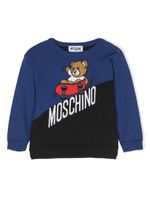 Moschino Kids pull en intarsia à logo - Bleu - thumbnail