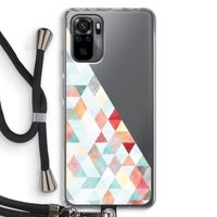 Gekleurde driehoekjes pastel: Xiaomi Redmi Note 10 Pro Transparant Hoesje met koord