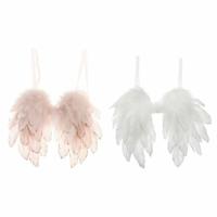 Kerstversiering DKD Home Decor Veren (2 pcs) (28 x 4 x 33 cm)