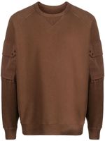 Ten C sweat en coton à logo appliqué - Marron