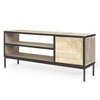 Tv meubel EDGE BLACK steigerhout metaal rechts | 150 cm x | Transparante Lak Tv meubel EDGE BLACK steigerhout metaal rechts | 150 cm x | Transparante Lak