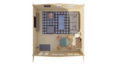 Blokhut - Tuinhuis Helle | 44 mm | vuren onbehandeld