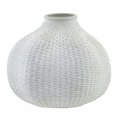 Flesvaas keramiek lichtgrijs 21 x 21 cm
