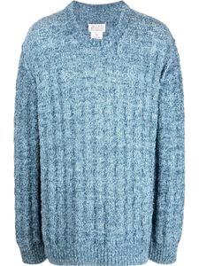 Maison Margiela pull en maille nervurée à col rond - Bleu