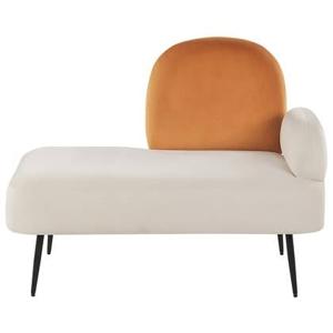 Beliani - ARCEY - Chaise longue - Wit|Oranje - Fluweel