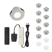 Set LED-inbouwspot met afstandsbediening Valdeno wit 3W dimbaar IP44 1-12 stuks