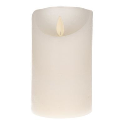 2x Witte LED kaars / stompkaars met bewegende vlam 12,5 cm