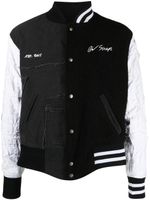 Greg Lauren veste bomber à empiècements - Noir