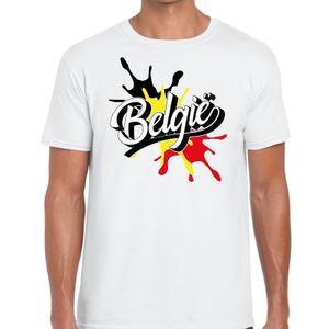 Belgie t-shirt spetter wit voor heren