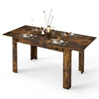 Uitschuifbare Eettafel Moderne Keukentafel met Verstelbaar Tafelblad L-vormige Poten Ruimtebesparend Meubilair in Industriële Stijl