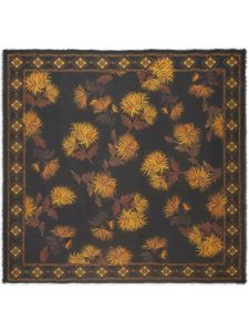 ETRO foulard fleuri à bords effilochés - Noir