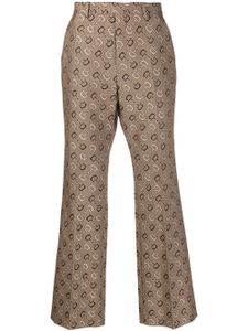 Gucci pantalon droit à taille mi-haute - Marron