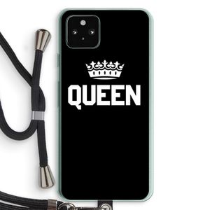 Queen zwart: Pixel 5a 5G Transparant Hoesje met koord