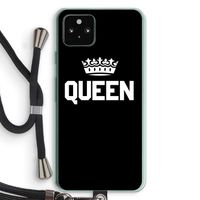 Queen zwart: Pixel 5a 5G Transparant Hoesje met koord