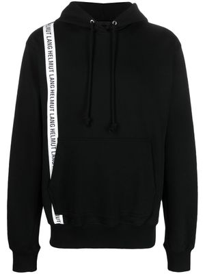 Helmut Lang hoodie en coton à logo imprimé - Noir