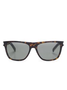 Saint Laurent Eyewear lunettes de soleil à effet écailles de tortue - Marron