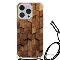 Stevig Telefoonhoesje voor iPhone 14 Pro Wooden Cubes Stevig Telefoonhoesje voor iPhone 14 Pro Wooden Cubes