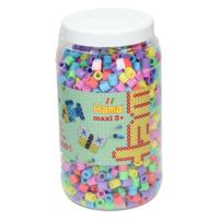 Hama strijkkralen maxi in pot - pastelmix (050), 1400st.