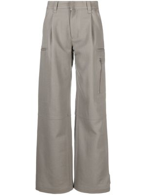 AMI Paris pantalon ample à coupe évasée - Gris
