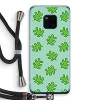 Groene blaadjes: Huawei Mate 20 Pro Transparant Hoesje met koord