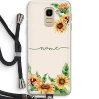 Zonnebloemen: Samsung Galaxy J6 (2018) Transparant Hoesje met koord