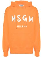 MSGM hoodie en coton à logo imprimé - Orange