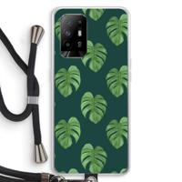 Monstera leaves: Oppo A94 5G Transparant Hoesje met koord