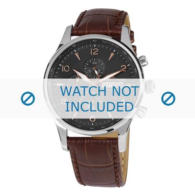 Horlogeband Jacques Lemans 1-1844D Leder Bruin 22mm