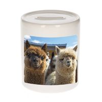 Foto alpaca spaarpot 9 cm - Cadeau alpacas liefhebber - Spaarpotten - thumbnail