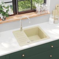 Gootsteen enkele bak graniet beige