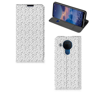 Nokia 5.4 Hoesje met Magneet Stripes Dots