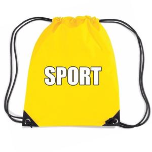 Nylon sport gymtasje / sporttasje / zwemtasje - geel - jongens en meisjes