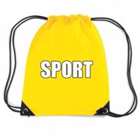 Nylon sport gymtasje / sporttasje / zwemtasje - geel - jongens en meisjes