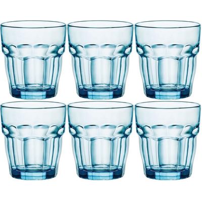 Set van 18x stuks tumbler waterglazen/drinkglazen blauw 270 ml