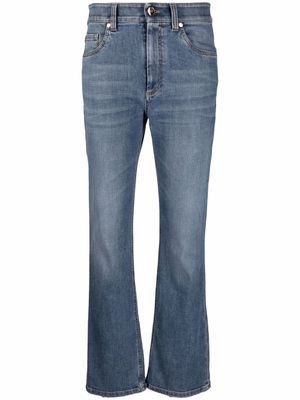 Brunello Cucinelli jean droit à taille mi-haute - Bleu