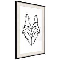Ingelijste Poster - Wolf Look, Zwarte lijst met passe-partout