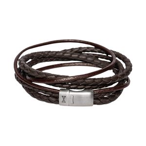 AZE Jewels Armband Triple Twist Brown | Maat M