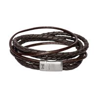 AZE Jewels Armband Triple Twist Brown | Maat M - thumbnail