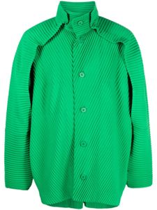 Homme Plissé Issey Miyake chemise plissée à manches longues - Vert