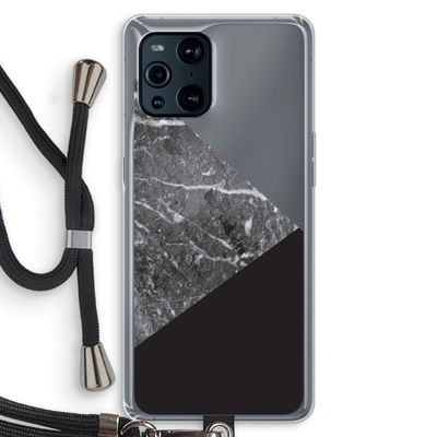 Combinatie marmer: Oppo Find X3 Pro Transparant Hoesje met koord