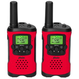 Walkie talkie set voor kinderen 2 stuks,tot 7 kilometer bereik Alecto FR115RD Rood-Zwart