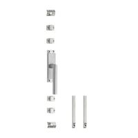 Intersteel Klink-espagnolet rechts hoek 90° met stangenset 2x 1245 mm geborsteld rvs - thumbnail