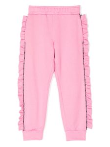 Balmain Kids pantalon en coton à détail de volants - Rose