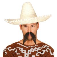 Naturel sombrero/Mexicaanse hoed 45 cm voor volwassenen   - - thumbnail