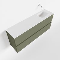 Toiletmeubel Mondiaz Ada | 120 cm | Meubelkleur Army | Lex wastafel Talc Rechts | Zonder kraangat
