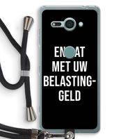 Belastinggeld - Zwart: Sony Xperia XZ2 Compact Transparant Hoesje met koord Belastinggeld - Zwart: Sony Xperia XZ2 Compact Transparant Hoesje met koord